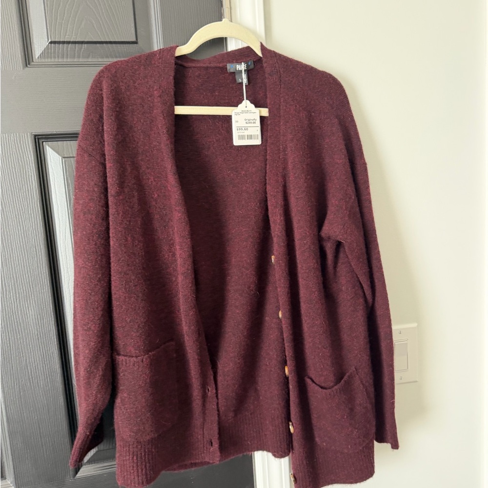 PAIGE Deep Burgundy Cardigan Sweater